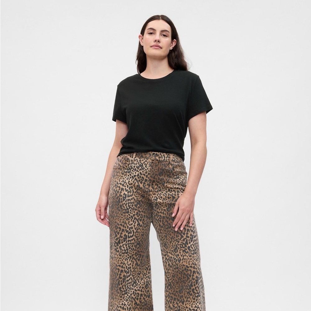 NWT GAP Leopard Print Baggy Mid Rise Denim Sz USW 35/20 Reg length. SOLD OUT - Picture 3 of 12